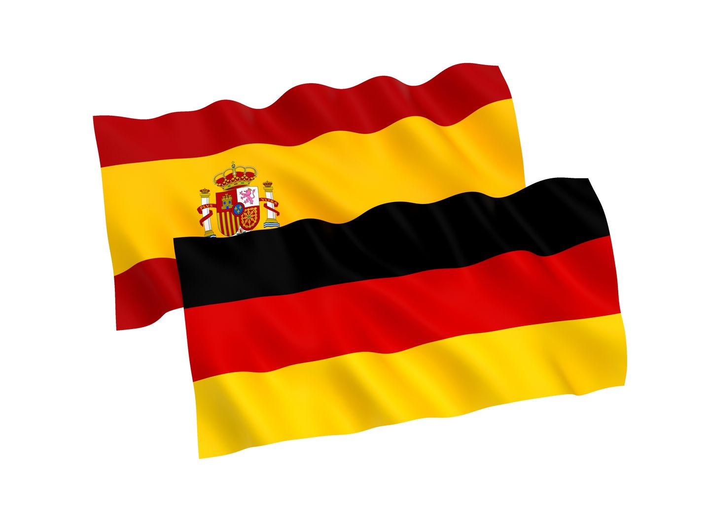 Double degree programme: Spanish and German flags overlapping. Photo: © epic11/Getty Images/iStockphoto