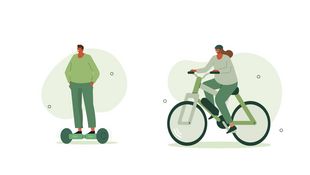 Illustration Menschen mit Fahrrad