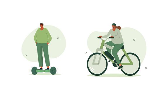 Illustration Menschen mit Fahrrad